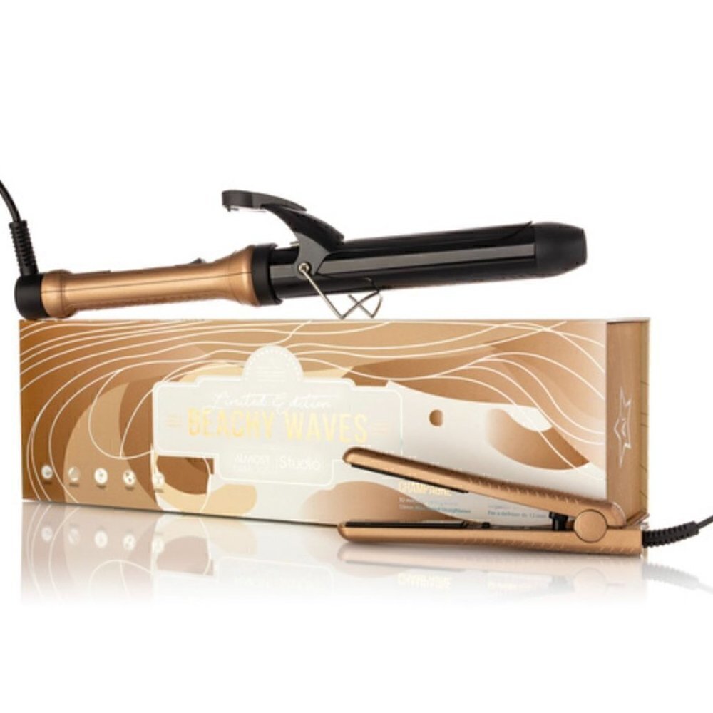 NIB Almost Famous Beach Wave Babe Curling Wand & Mini To Go